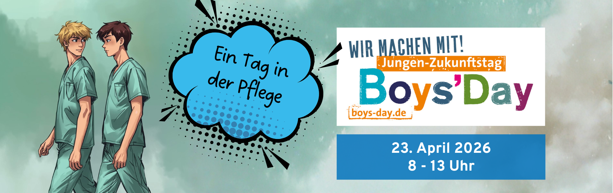 Schriftzug "Boys´Day am Klinikum" Klinikum Landsberg.